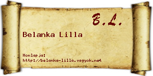 Belanka Lilla névjegykártya
